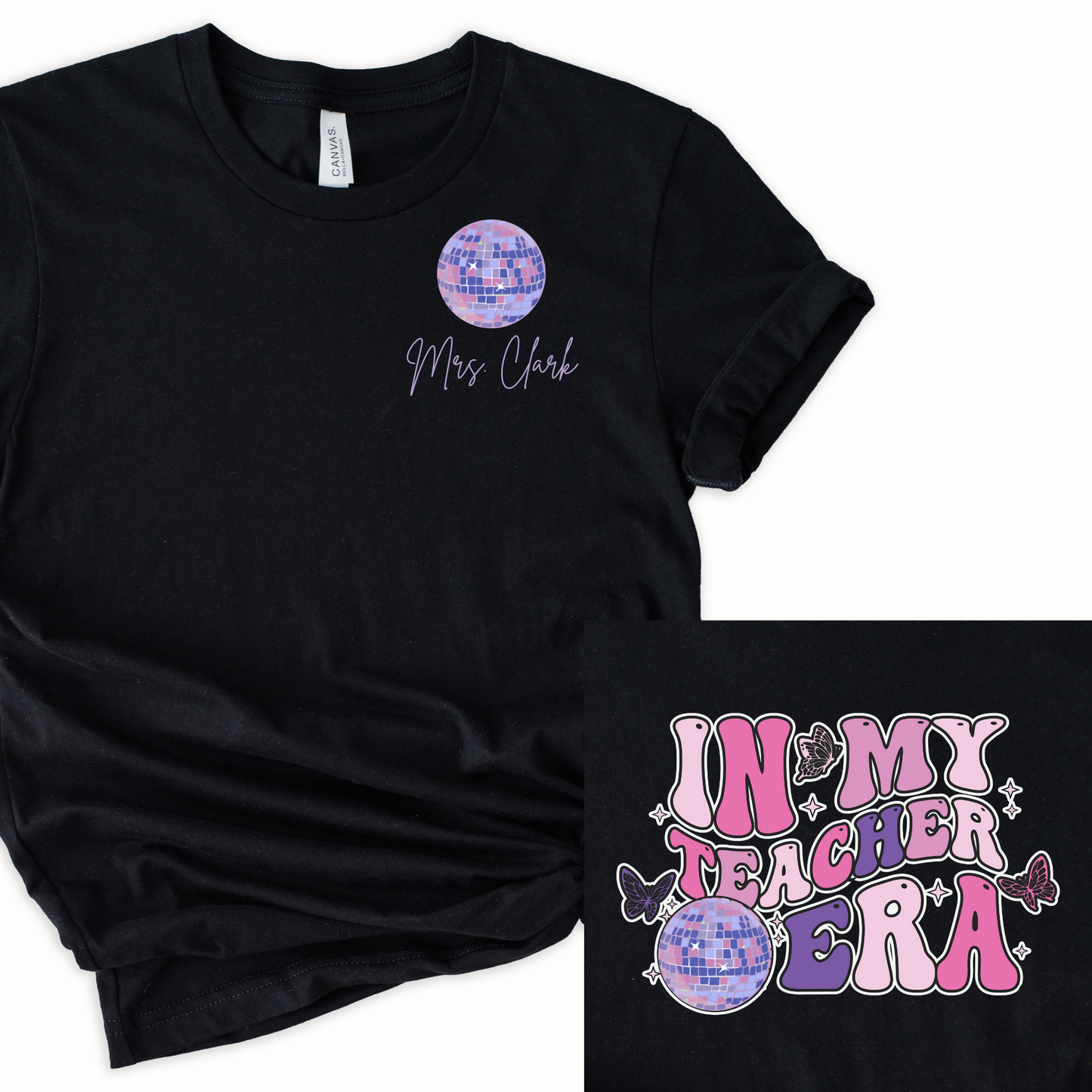 Teacher Disco Era Custom Name Graphic Tee