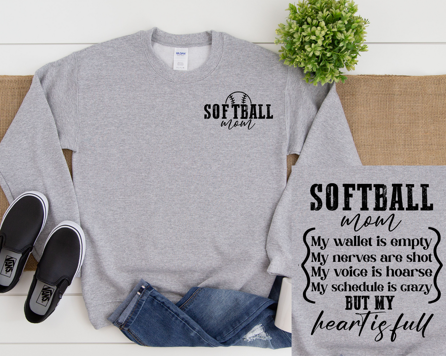 Softball Heart is Full Graphic Tee