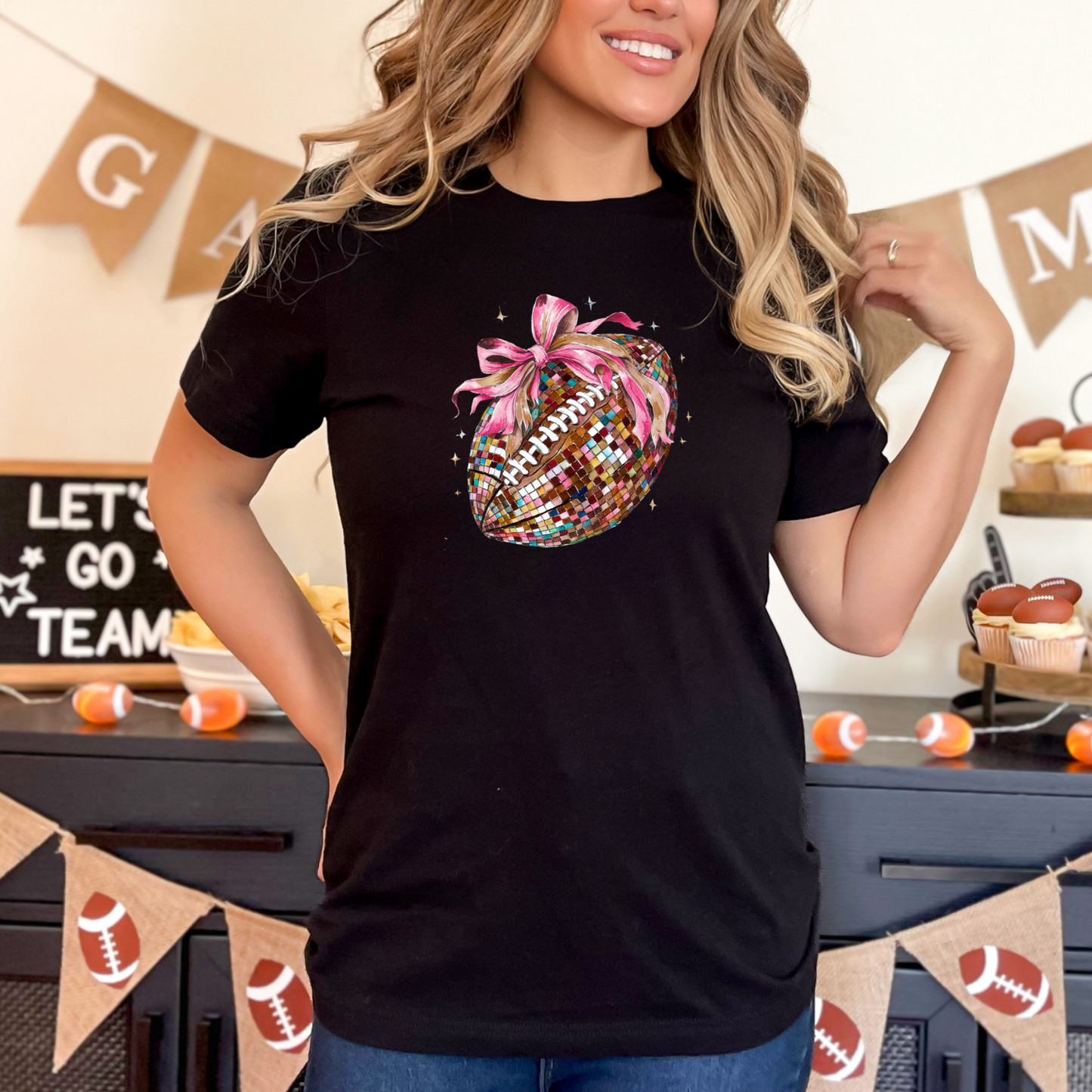 Disco Football Coquette Graphic Tee