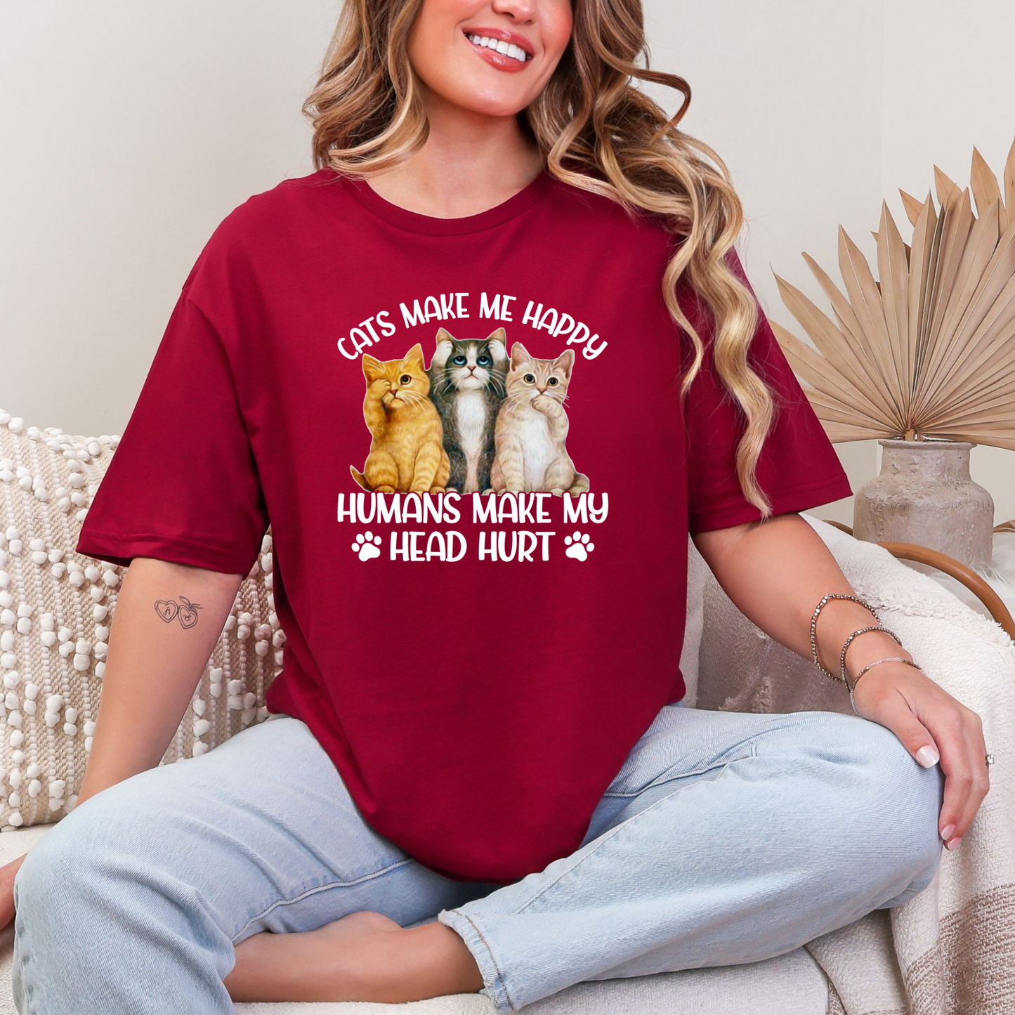 Humans Make My Head Hurt CATS Graphic Tee