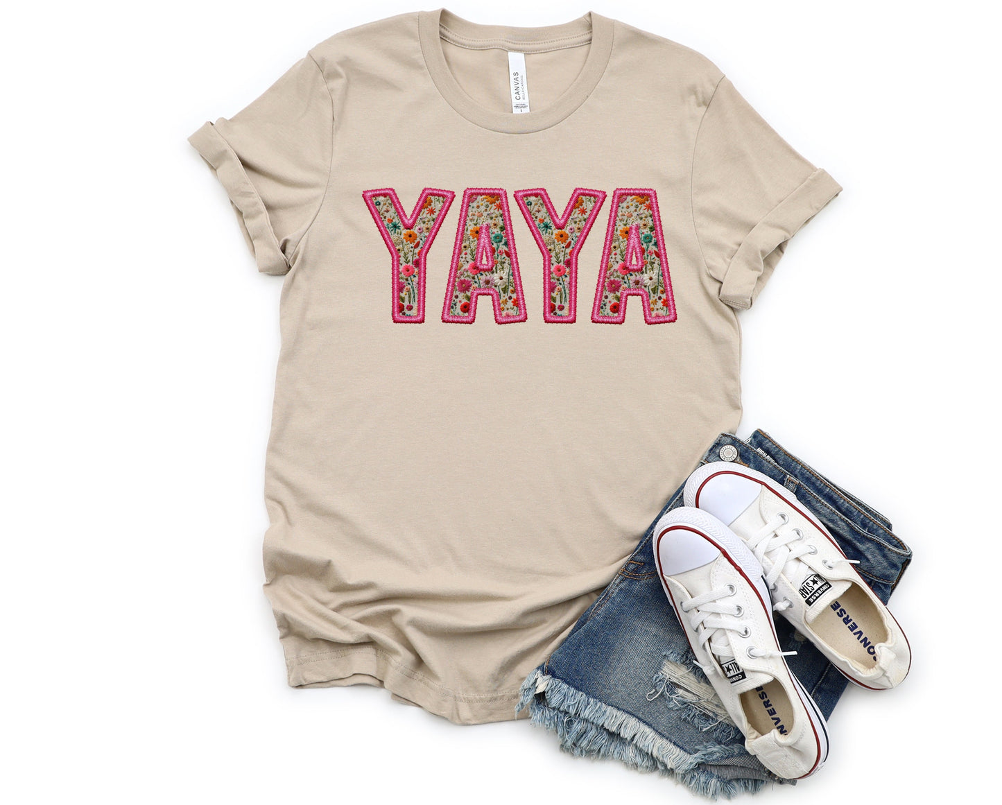 Yaya Embroidery Graphic Tee