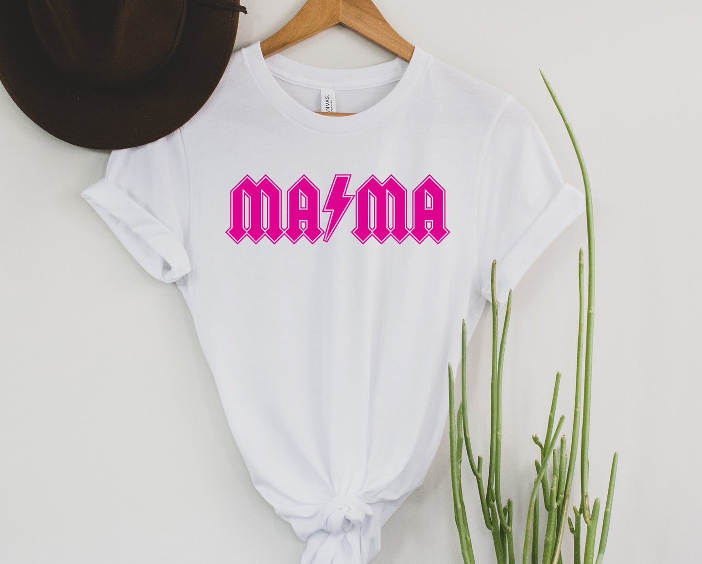 Hot Pink Rocker mama Graphic Tee
