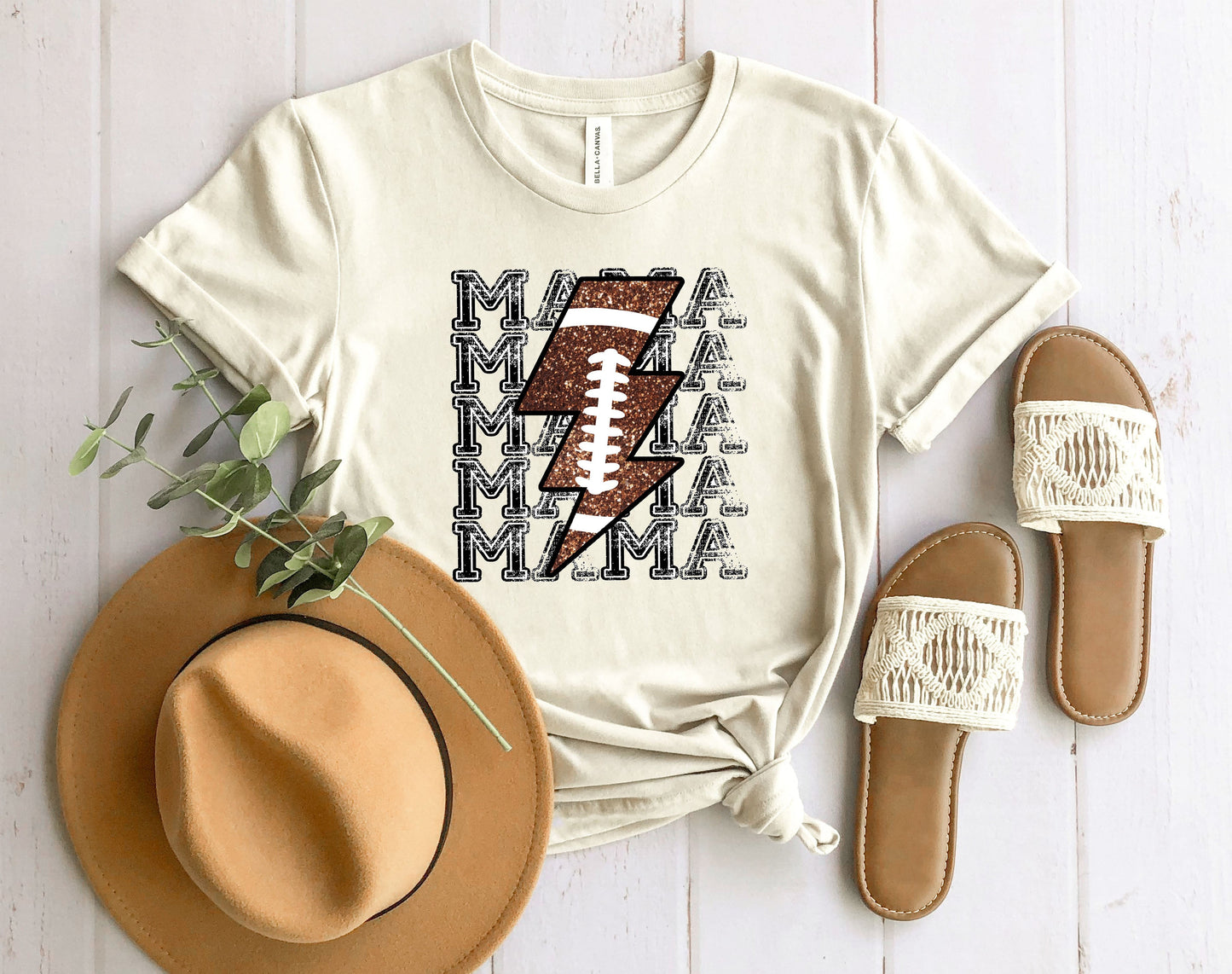 Football mama lightening Graphic Tee
