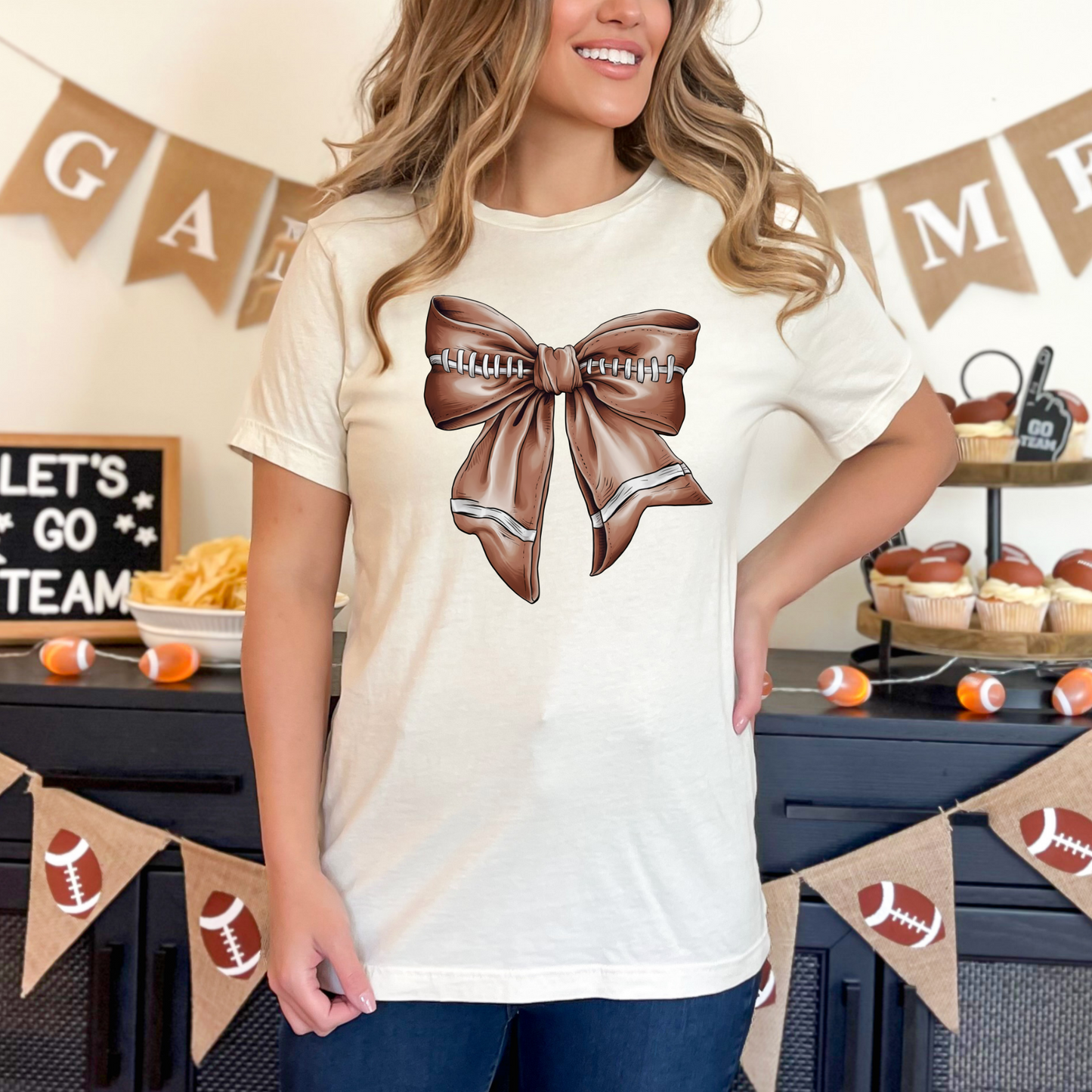Football Bow Graphic Tee
