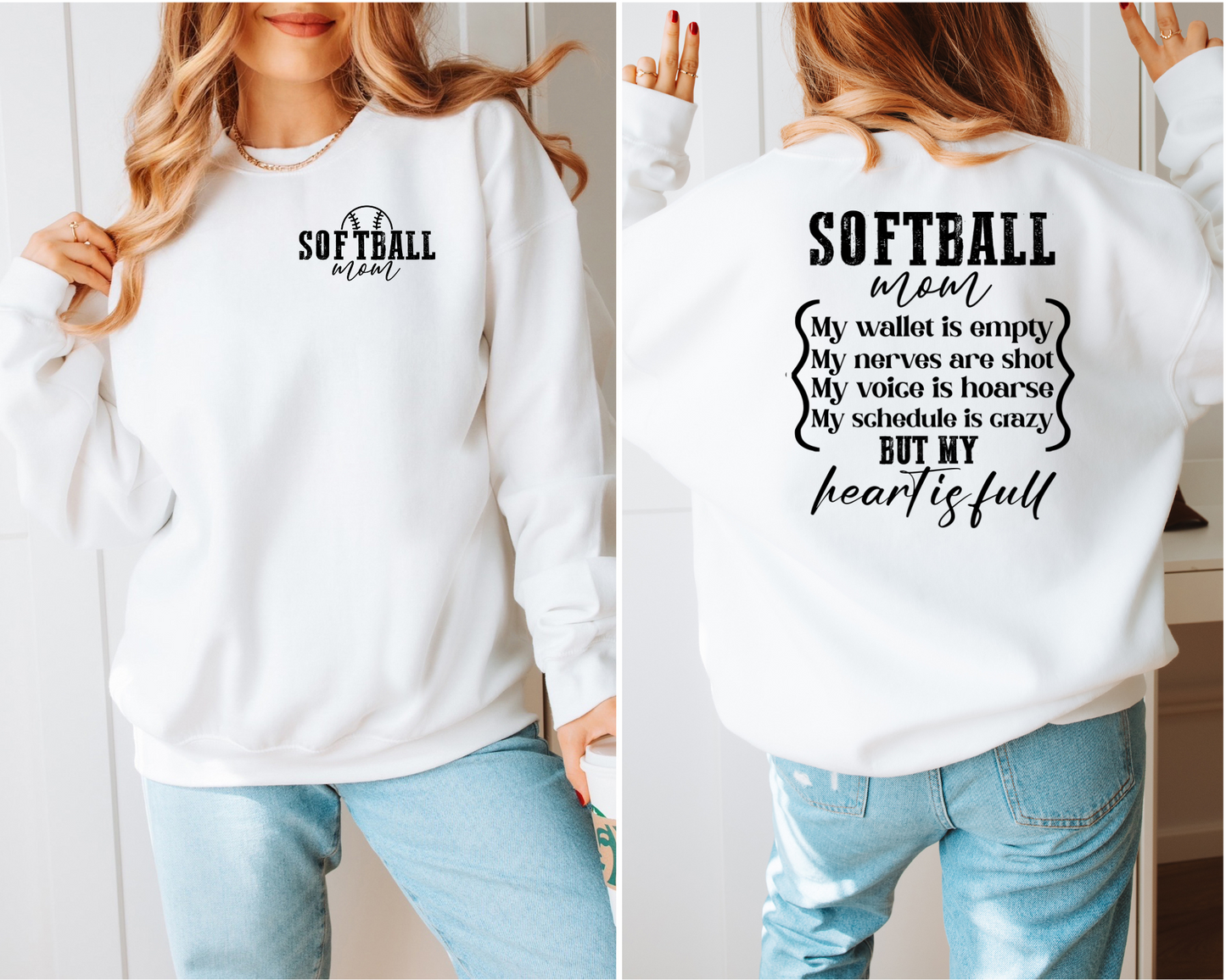 Softball Heart is Full Graphic Tee