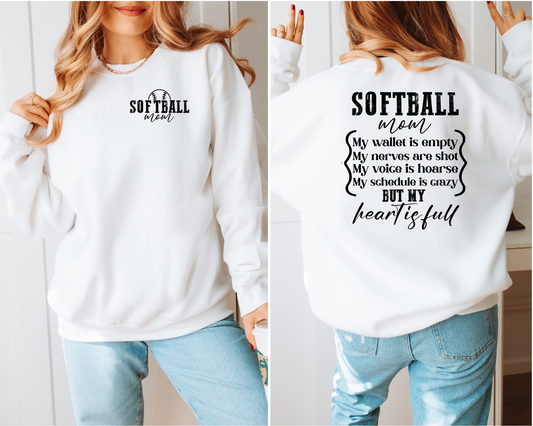 Softball Heart is Full Graphic Tee