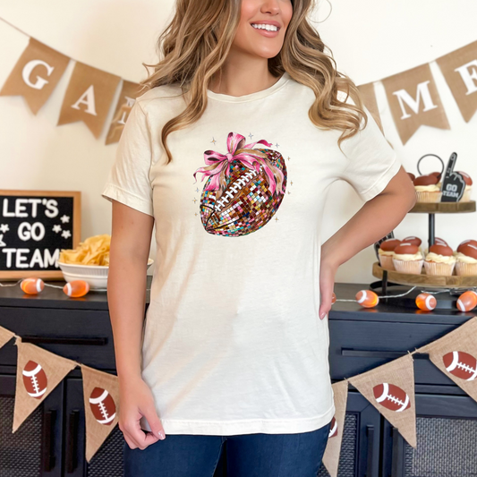 Disco Football Coquette Graphic Tee