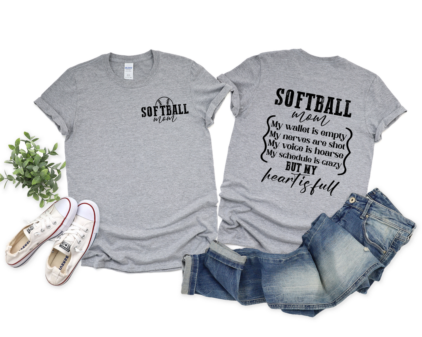 Softball Heart is Full Graphic Tee