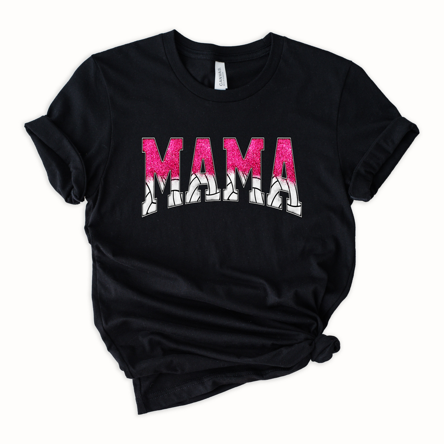 Volleyball Mama Faux Patch Graphic Tee