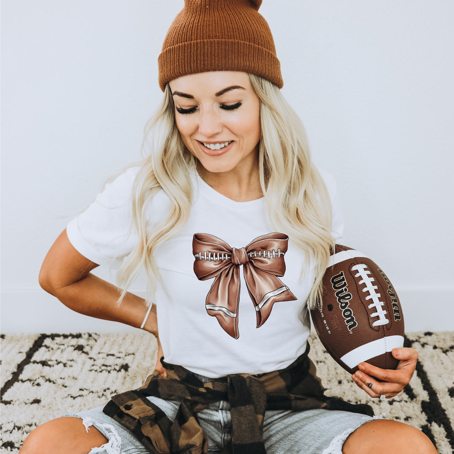 Football Bow Graphic Tee