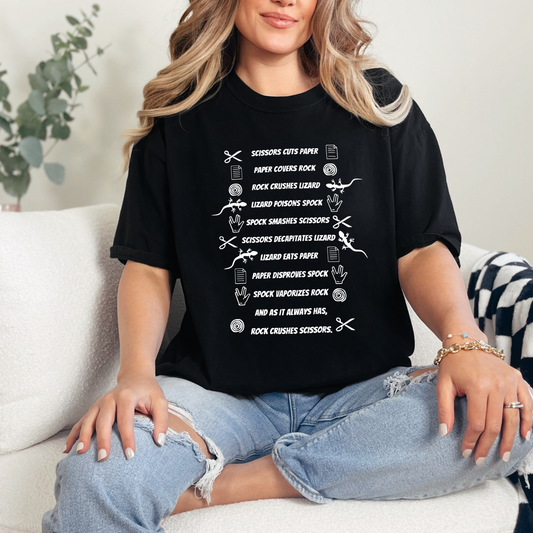 Rock Paper Scissors Lizard Spock Graphic Tee