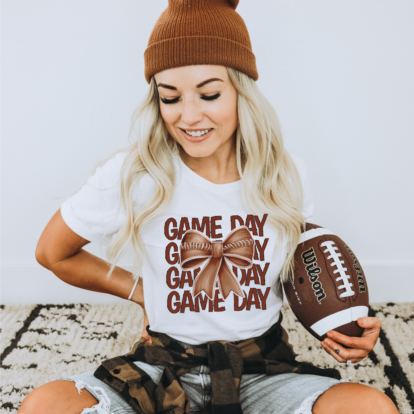Football Game Day Bow Graphic Tee