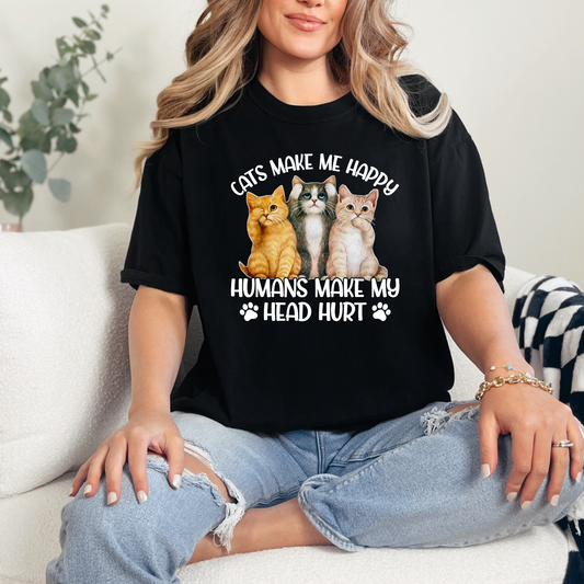 Humans Make My Head Hurt CATS Graphic Tee