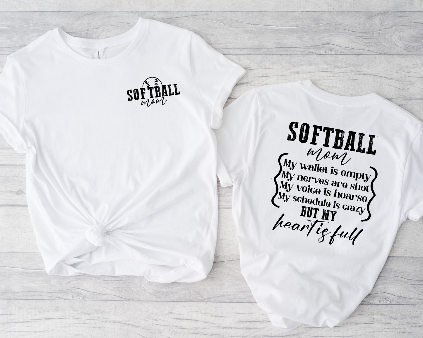 Softball Heart is Full Graphic Tee