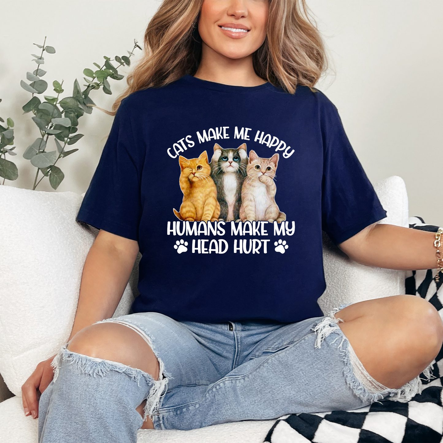 Humans Make My Head Hurt CATS Graphic Tee