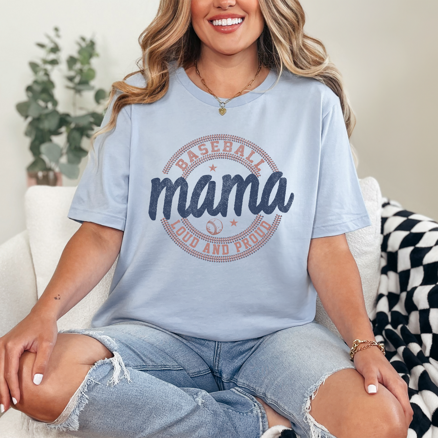 Vintage Baseball Mama Graphic Tee