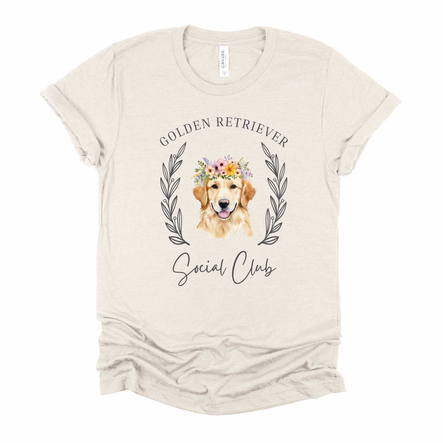 Golden Retriever Floral Social Club Graphic Tee