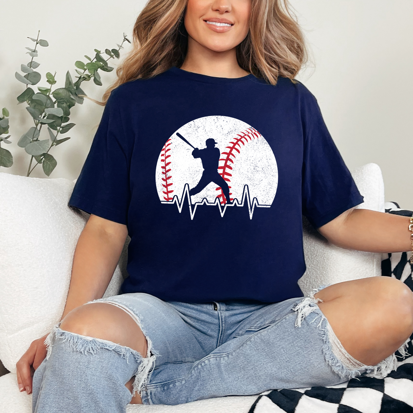Baseball Heartbeat Graphic Tee