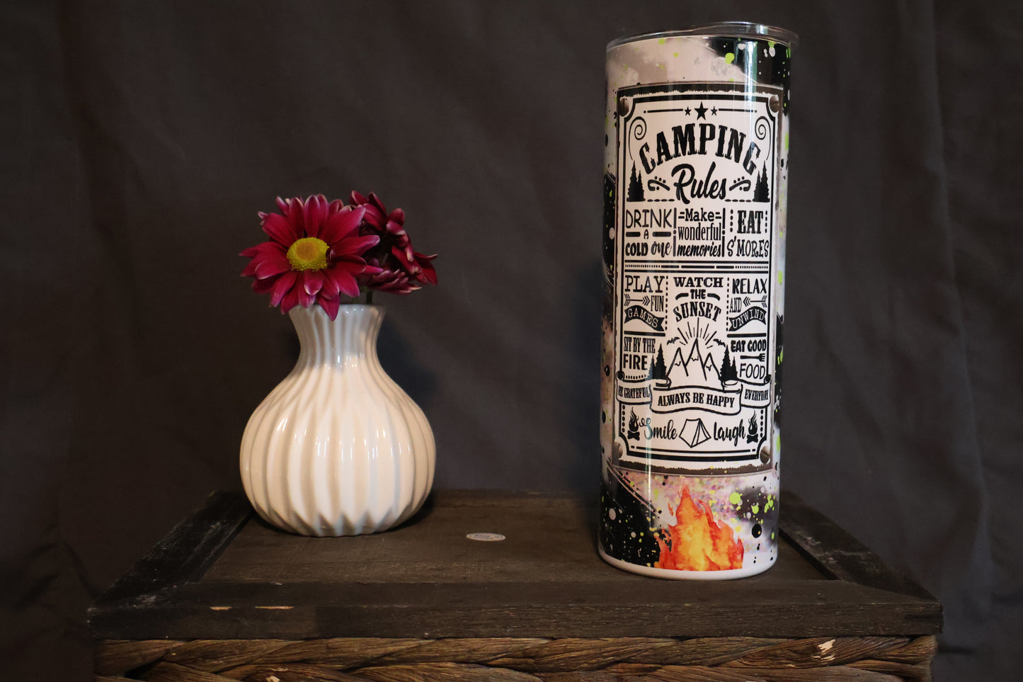 Camping rules tumbler
