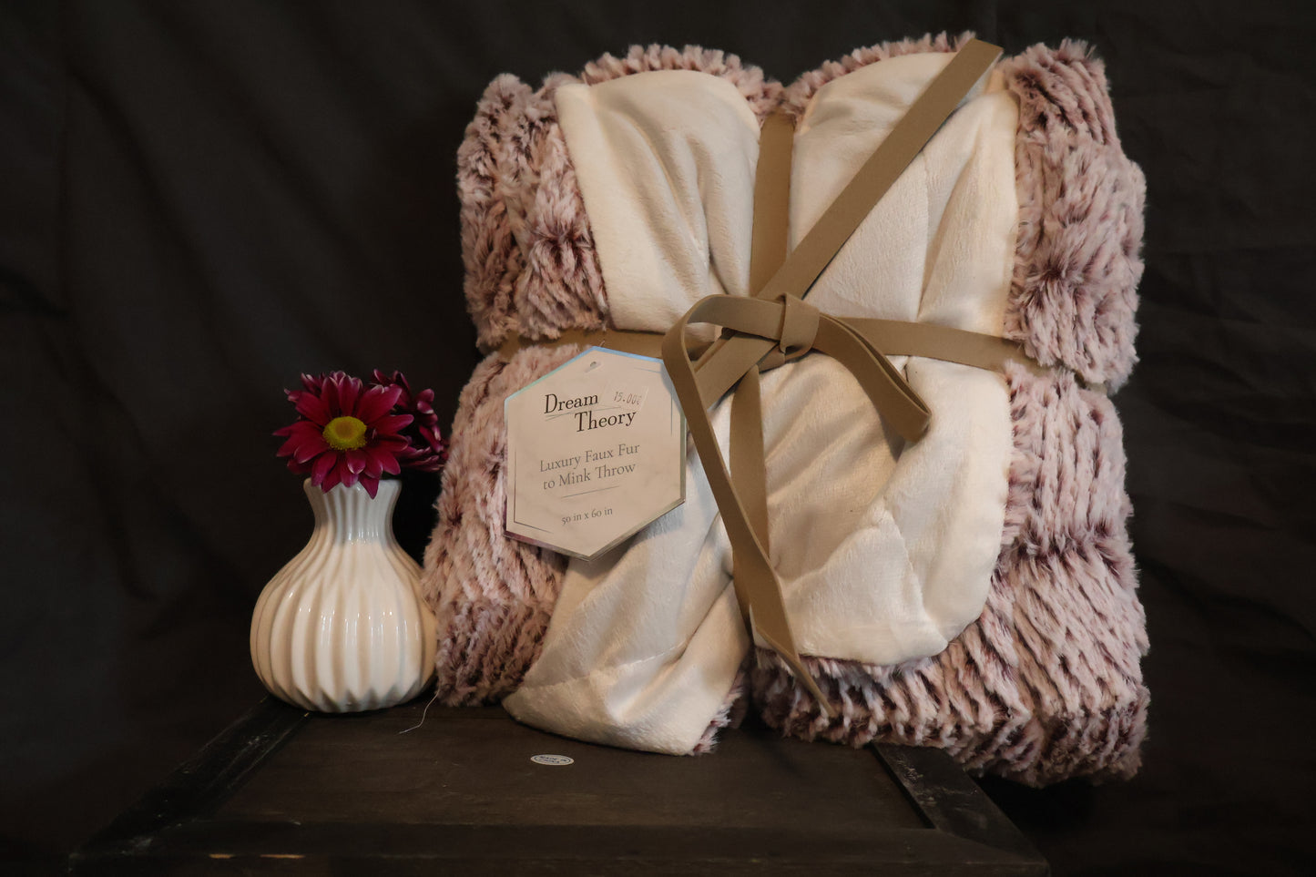 Dream Theory Luxury Faux Fur To Sherpa Throw Chevron purple *Final Sale*