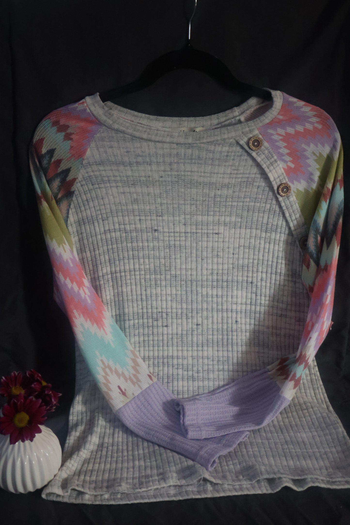 Long Sleeve IVORY/CORAL/LAVENDER *Final Sale*