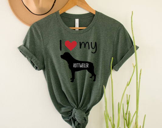 I Love my Rotweiler Graphic Tee