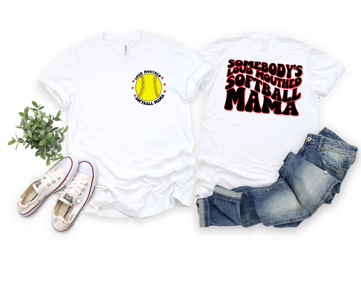 Loud Mouthed Softball Mama Graphic Tee