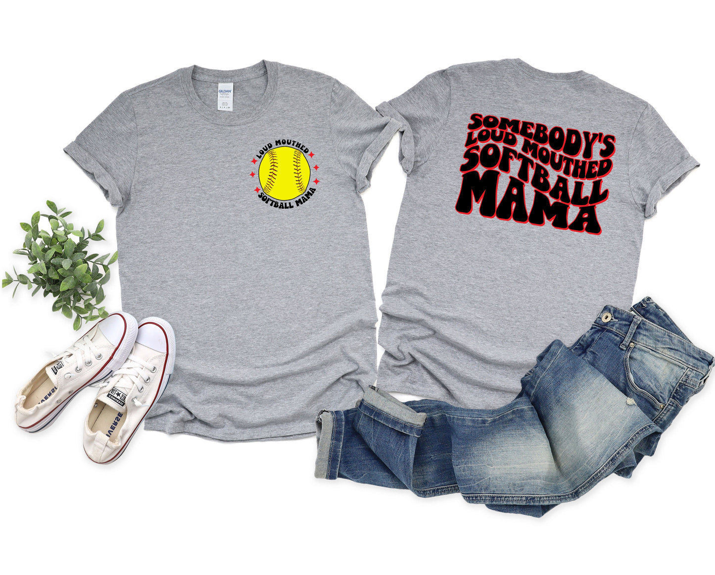 Loud Mouthed Softball Mama Graphic Tee
