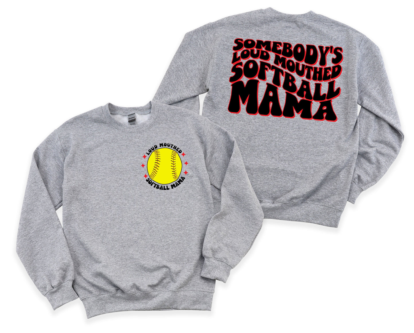 Loud Mouthed Softball Mama Graphic Tee