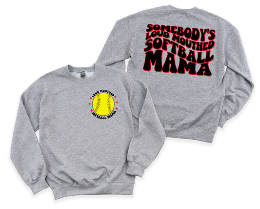 Loud Mouthed Softball Mama Graphic Tee
