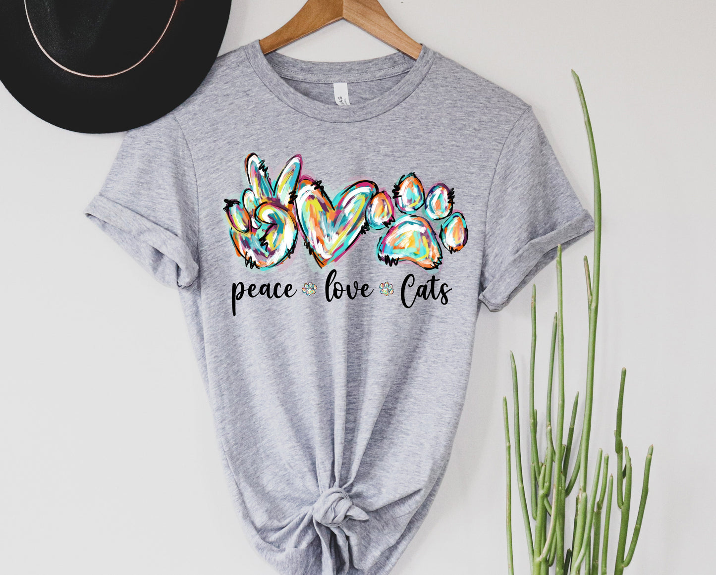Peace Love Cats Graphic Tee