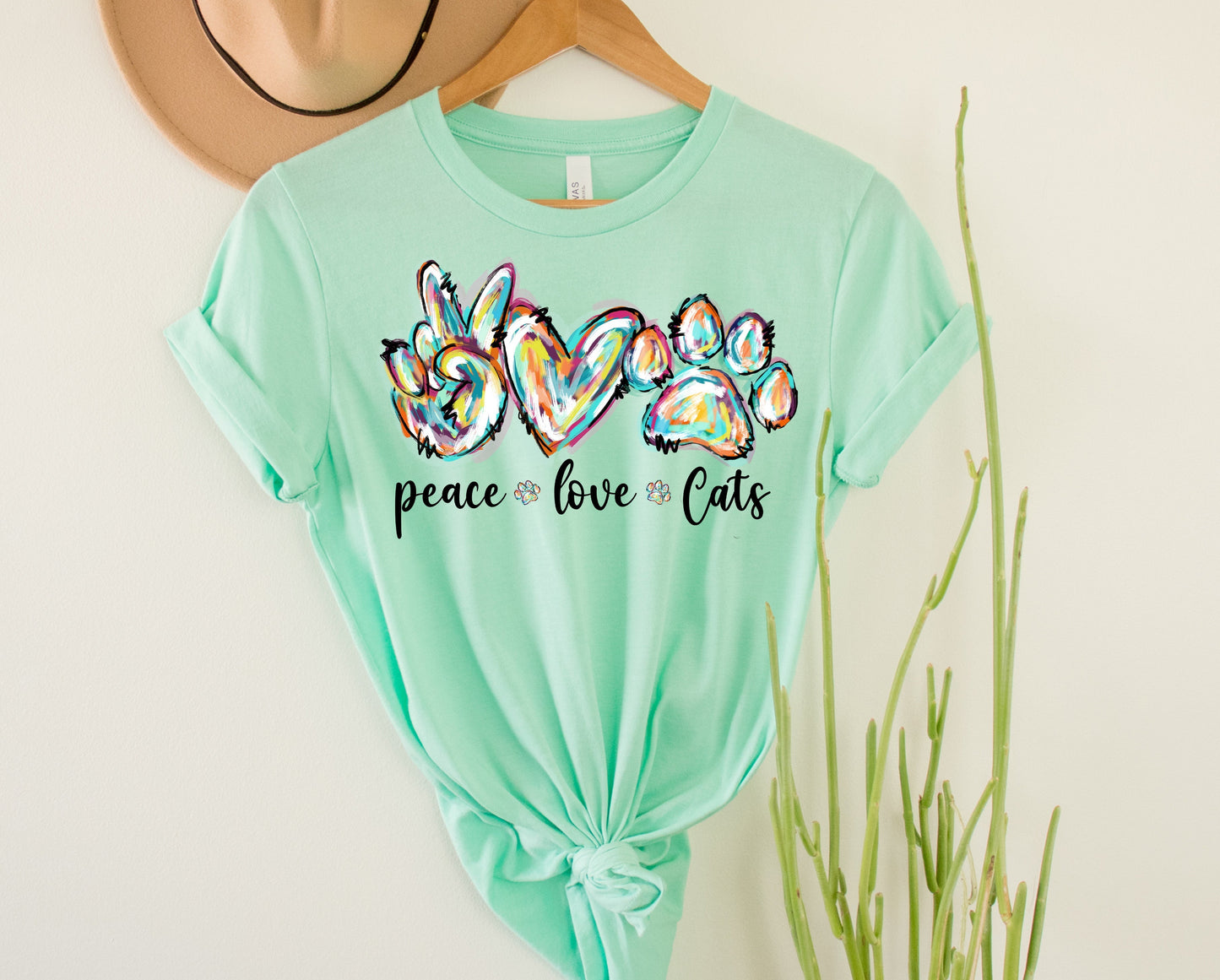 Peace Love Cats Graphic Tee