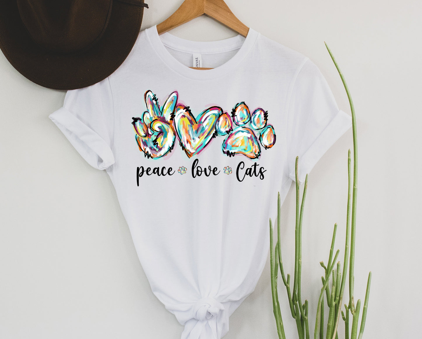 Peace Love Cats Graphic Tee