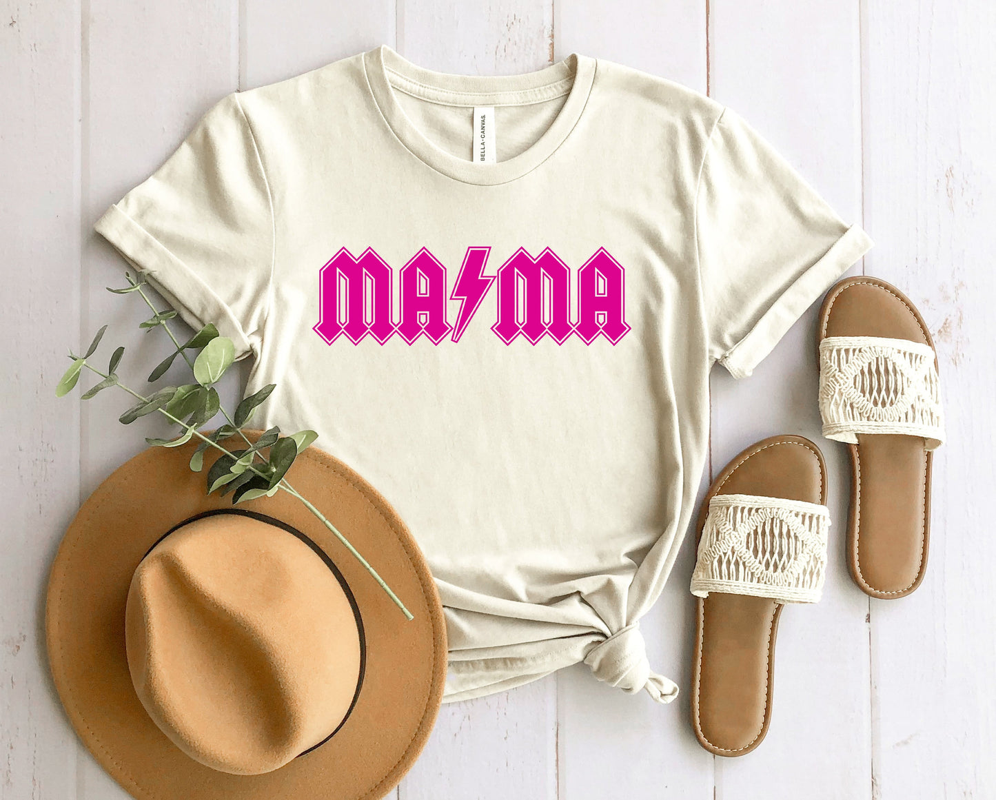 Hot Pink Rocker mama Graphic Tee