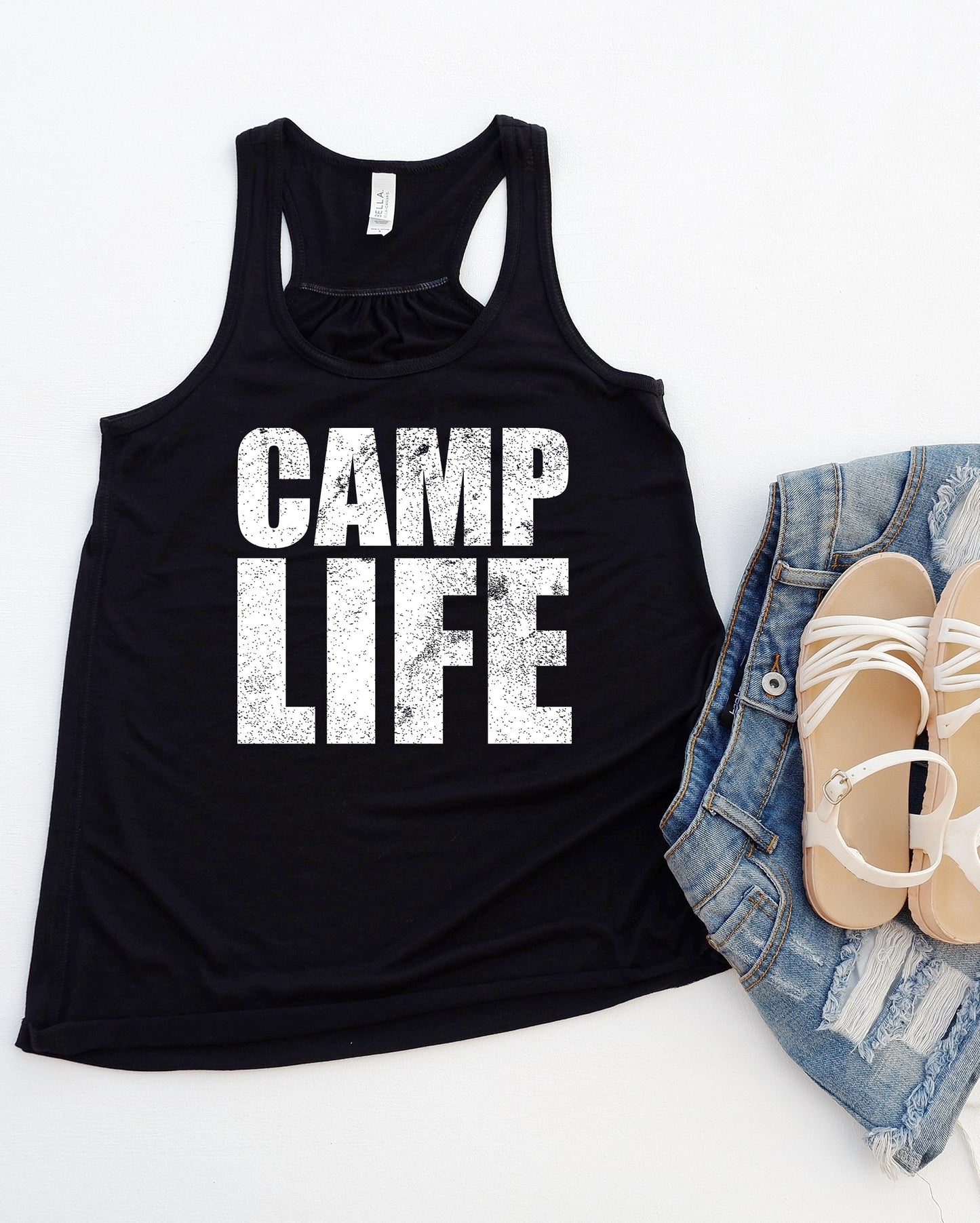 Camp Life Distressed Graphic Tee