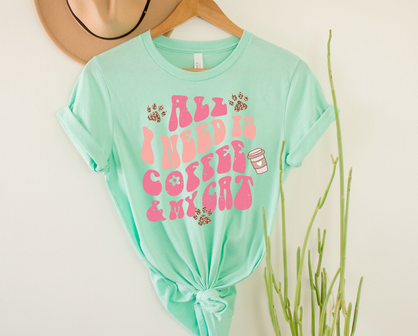 Coffee and my Cat Graphic Tee