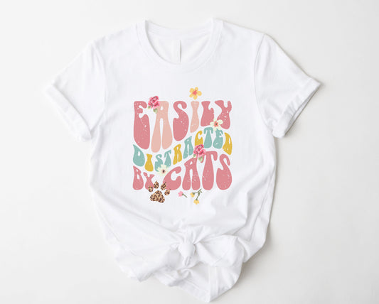 Easily Distracted by Cats Graphic Tee