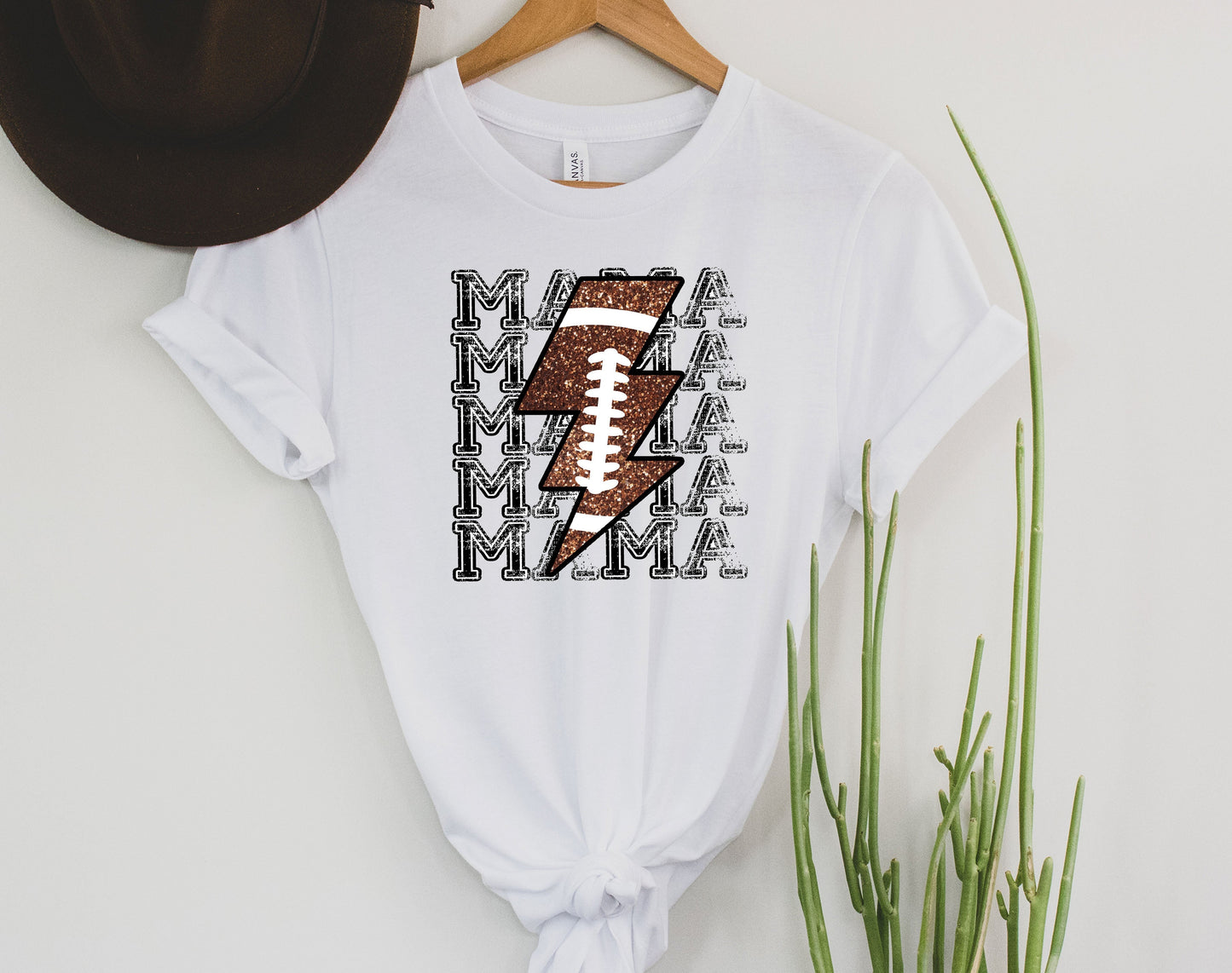 Football mama lightening Graphic Tee