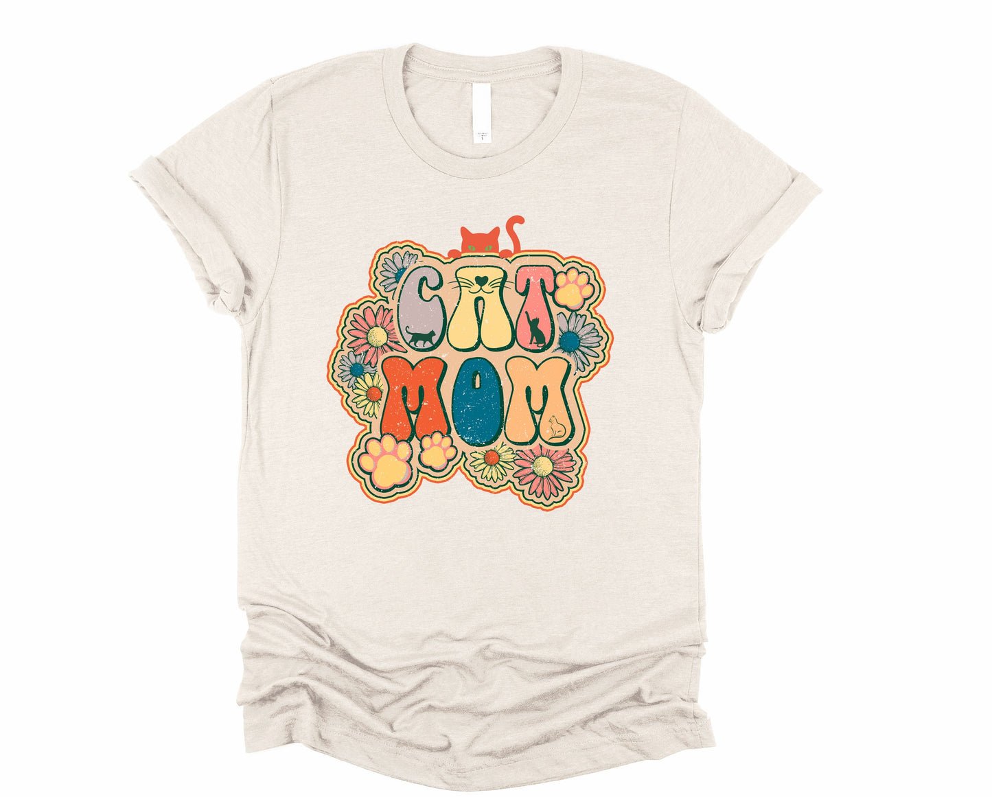 Groovy Cat Mom Graphic Tee