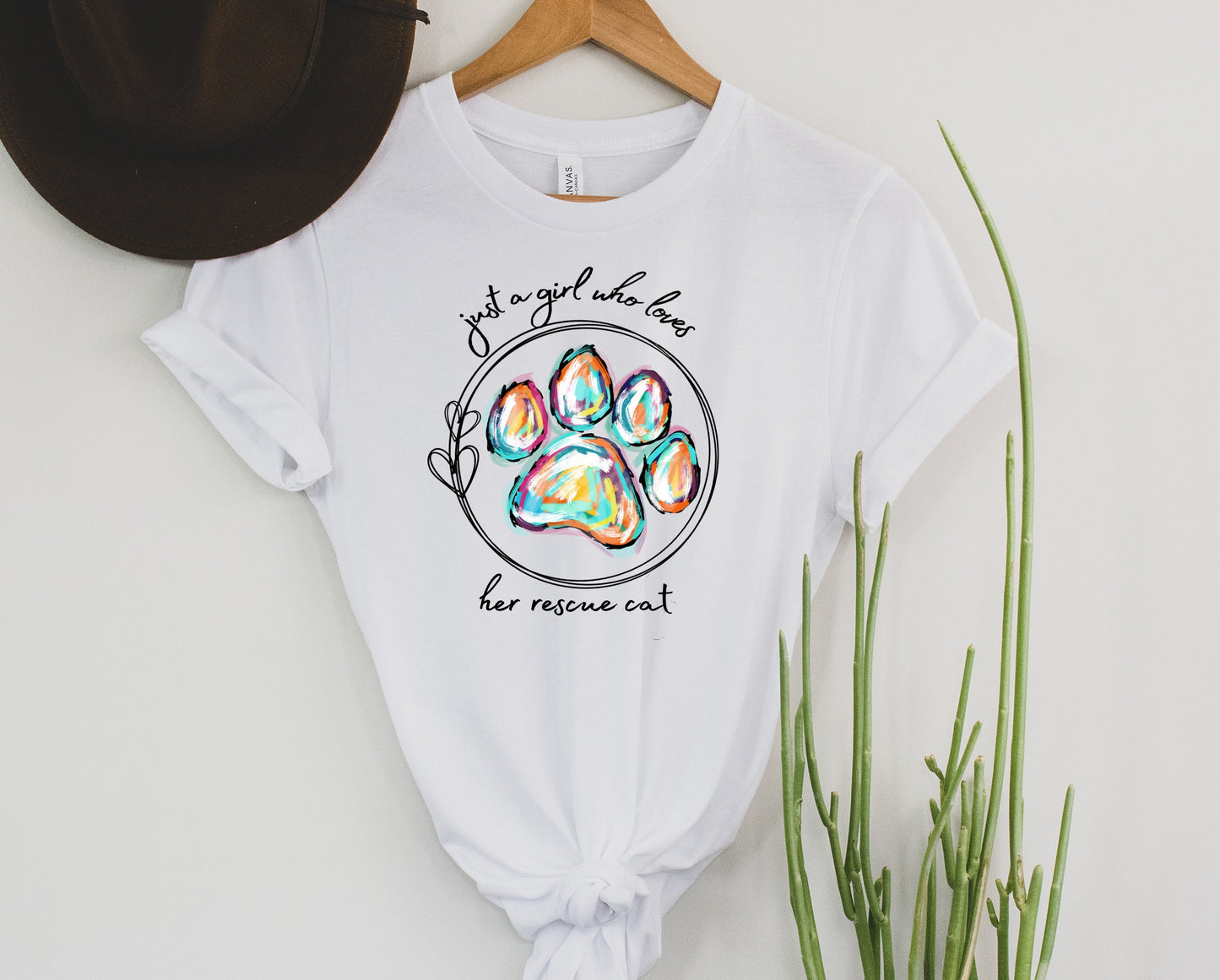 Just a Girl Who Loves Her Rescue Cat Graphic Tee