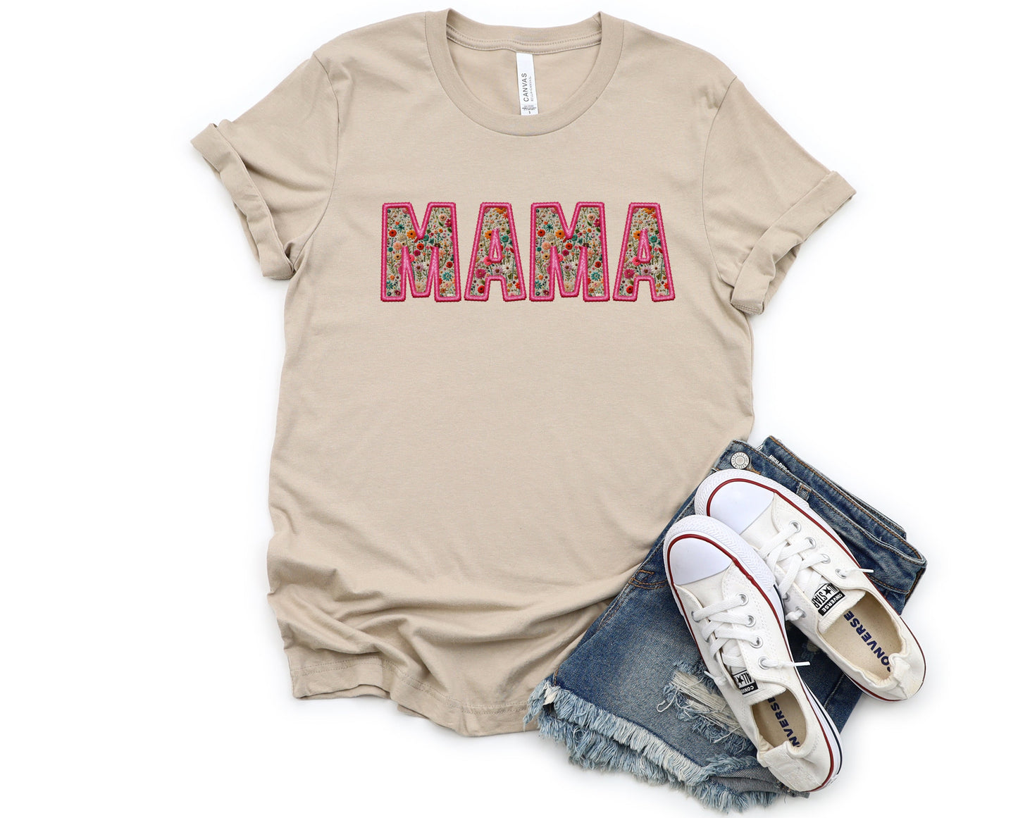 Mama Embroidery Graphic Tee