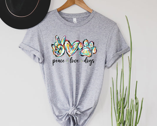 Peace love Dogs Graphic Tee