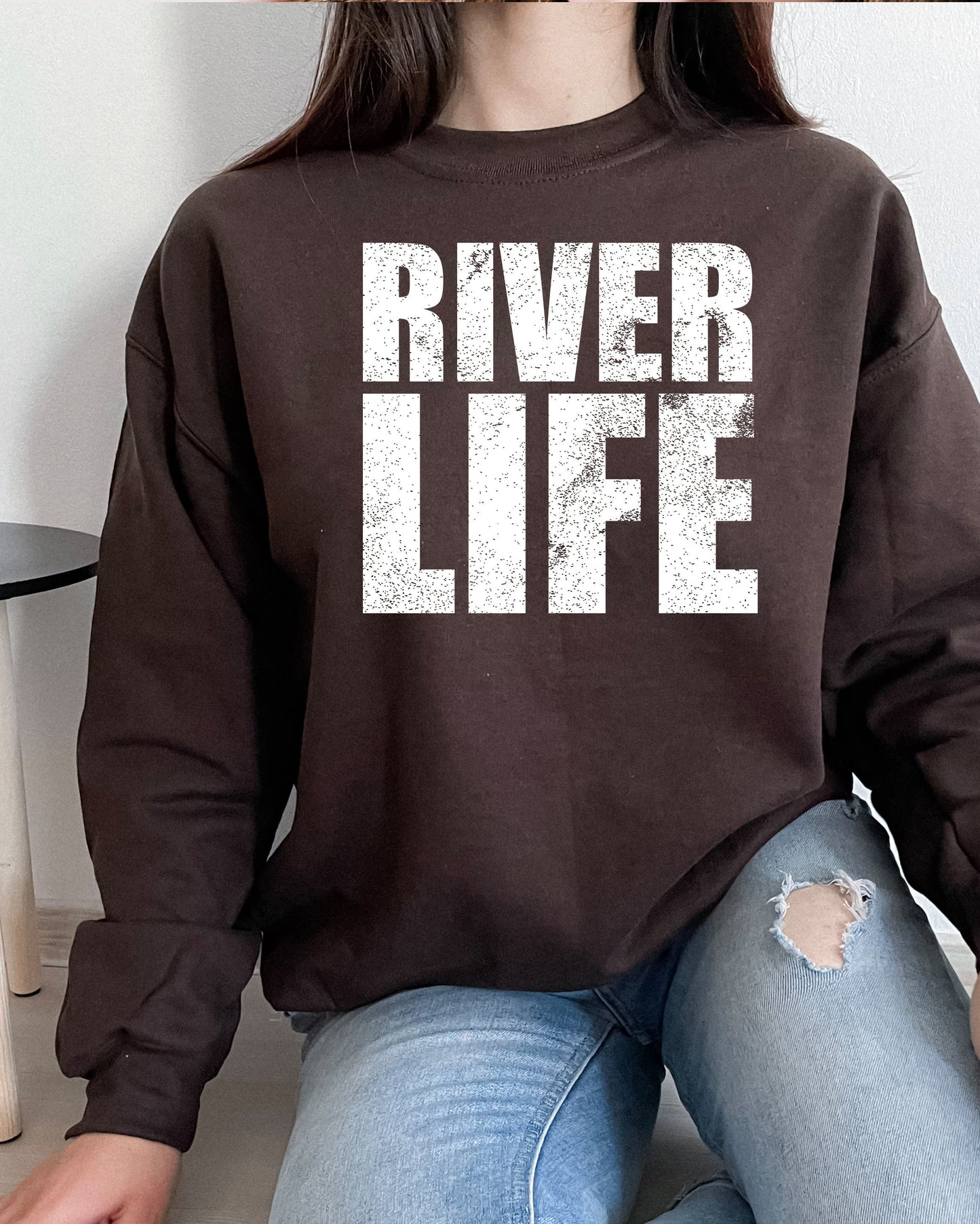River Life Distressed Graphic Tee