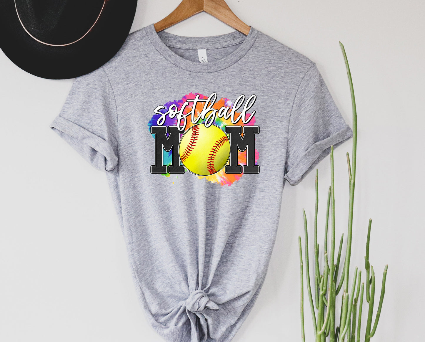 Tie Dye Softball Mom Graphic Tee