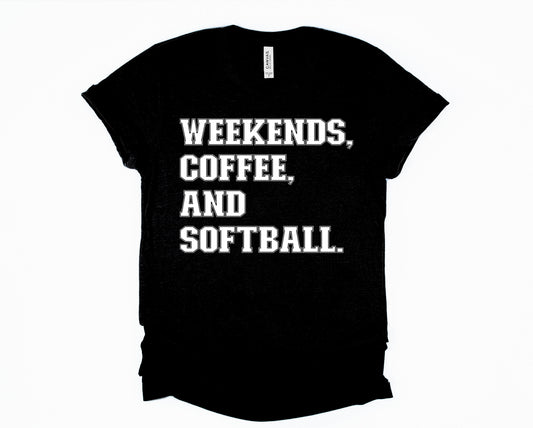 Weekends coffee softball Graphic Tee